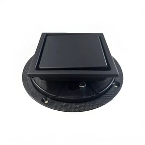 6 Inch Square Shower Floor Drain with Flange,Quadrato Pattern Solid Removable... - Picture 1 of 9
