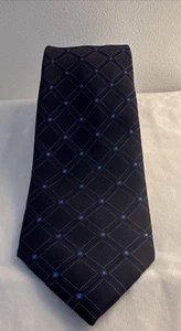 Corbata Nautica delgada azul patrón diamante 100 % seda 59” X 3,25” cuello - Imagen 1 de 5