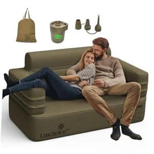 Inflatable Sofa Multifunctional Air Couch with Built-in Pump Portable Luxury - Picture 1 of 7