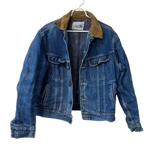 Lee Storm Riders Vtg Mens Sz 42R Denim Blanket Lined Corduroy Collar Jacket 60s - Picture 1 of 9
