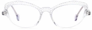 Authentic LA Eyeworks Kleio 119 Clear Cat Eye Eyeglasses Frames Made in Italy - Picture 1 of 9