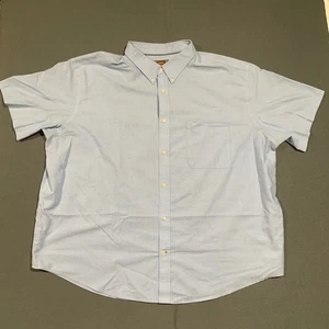 The Foundry Supply Co Mens Short Sleeve Button Down Shirt Light Blue 4XL Work - Picture 1 of 5