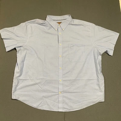 The Foundry Supply Co Mens Short Sleeve Button Down Shirt Light Blue 4XL Work - Image 1 of 4