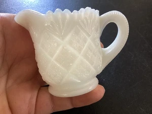 Small White Milk Glass Pitcher - Picture 1 of 6