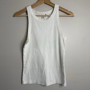 Canotta GAP donna piccola bianca a costine cotone elasticizzato senza maniche basic capsule - Foto 1 di 8