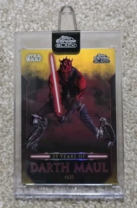Darth Maul 2024 Topps Chrome Black Star Wars 25 Years of Gold Refractor /50 - Picture 1 of 2