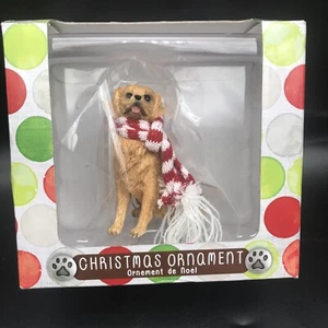 Sandicast Golden Retriever Christmas Ornament Red White Scarf With Original Box - Picture 1 of 9