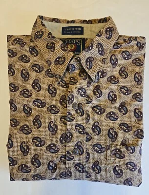 Camisa De Colección Años 90 Ralph Lauren Chaps Paisley Hombres L Manga Larga Botón Emo Retro Foto 1 de 4