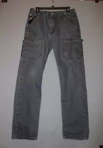 Black Label BLPP Premium Denim Jeans Mens 36x34 distress leather accents pockets - Picture 1 of 11