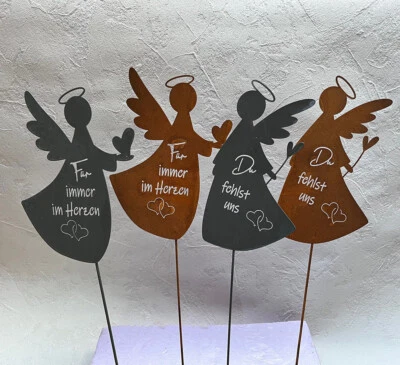 Grabschmuck Beetstecker Engel mit Spruch in vier Ausführungen aus Metall - Bild 1 von 4