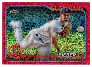 Shane Bieber 2024 Topps cromo #149 refractor de motas magenta 47/350 Guardians - Imagen 1 de 2