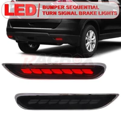 Par de luces de parachoques traseras freno trasero luz giratoria para Nissan X-trail Rogue 2014-2016 Foto 1 de 4