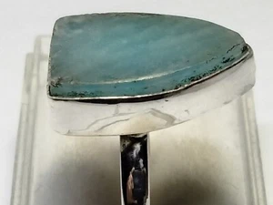 ATTRACTIVE GREEN AVENTURINE QUARTZ IN  STERLING SILVER 925 RING SIZE 8.0-8.25 - Picture 1 of 14