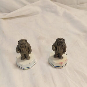 Star Wars Ewok Lot of 2 Chess Pawns 1996 Danbury Mint Pewter Loose No Spears