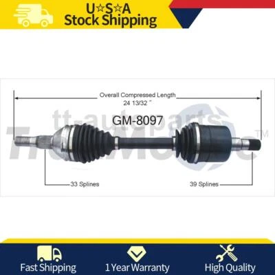 前右 CV 轴接头适用于别克 Regal 3.8L 2004 2003 2002 2001 2000 1999 — 第 1/2 张图片