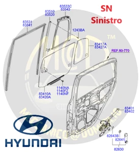 Original OE 83530-1C000 Guarnizione Vetro Posteriore SN HYUNDAI Getz N.O.S. ! - Foto 1 di 2