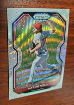 Aaron Nola 2021 Panini Prizm White Wave Tier II Philadelphia Phillies Card - Image 1 of 4