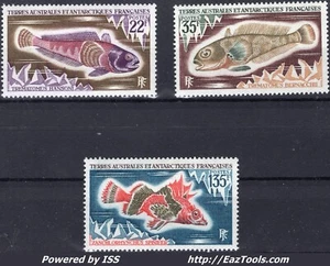 T.A.A.F. SERIE POISSONS N° 43/45 NEUF ** SANS CHARNIERE - Picture 1 of 2