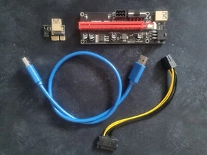 5x (Stück) PCI-E Pcie Riser 60cm Adapter Kabel Anschluss Grafikkarte Rig - Bild 1 von 1