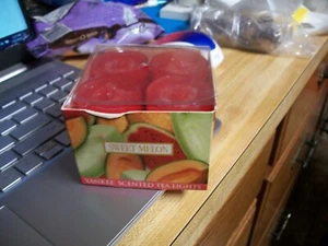 Yankee Candle Tea Lights SWEET MELON Scented Candles 12ct HTF Retired and New - Picture 1 of 1