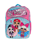 LOL Surprise 16" Large Carg School Bakcpack Travel Bag, Pink/Sky