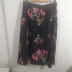 Rockmans Pleated Floral Skirt Sz 10 - Picture 1 of 6