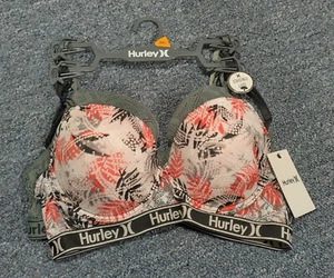 NEU Hurley Neu mit Etikett 2 Stück Komfort-BHs mit weichen Oberflächen Farbdruck und Grau 36C - Bild 1 von 4