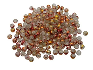 100 Pcs - 8mm Clear Crackle Glass Drawbench Drizzle Beads Jewellery Bead Xmas J4 - Picture 1 of 2