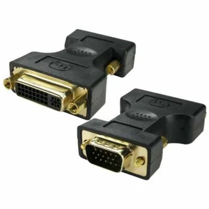 VGA male to DVI -A female Adaptor Black with Gold connectors - Picture 1 of 1