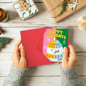 Tarjetas de Navidad de neón - Juego de 24 tarjetas de Navidad en caja con sobres - 6 Bri... - Imagen 1 de 9