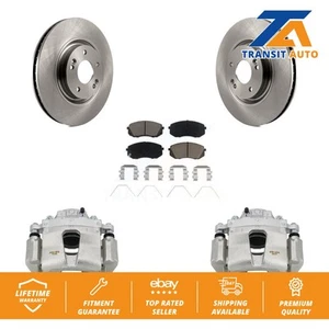Front Disc Brake Caliper Rotor And Ceramic Pad Kit For Hyundai Sonata Kia Optima - Picture 1 of 1