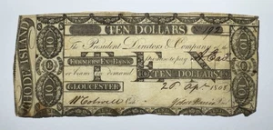Billete de 10 dólares de The Farmers Exchange Bank de 1808 - Gloucester, RHODE ISLAND - Imagen 1 de 2