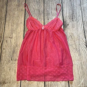 Victoria’s Secret Angels Rosa Encaje Babydoll Lencería Cami Top Mujer Pequeño Y2K - Imagen 1 de 7
