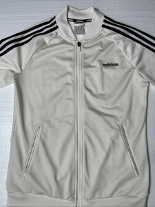 Felpa Adidas Full Zip Track Jacket bianca a righe unisex taglia M - Foto 1 di 7
