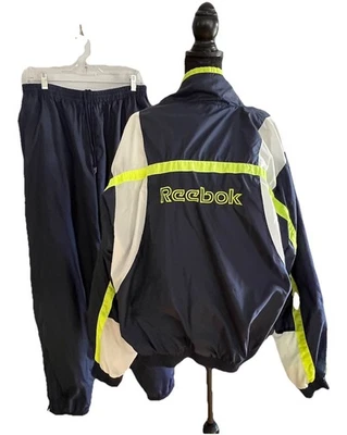 Vintage Y2K Reebok Tracksuit Men’s Size Large Windbreaker Jacket Pants Set READ - Image 1 of 4