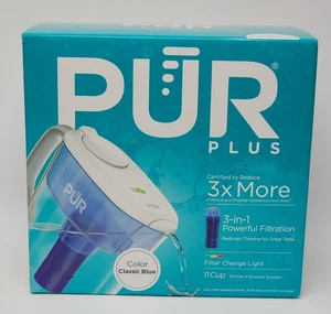 PUR Plus Wasserfilter Krug mit 1 Original Filter inklusive, 11 Tassen Blau (Neu) - Bild 1 von 4
