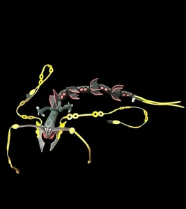 Pokemon Mega Rayquaza Shiny Dragon Black Model Plush Posable Jointed Toy Rare - Picture 1 of 5