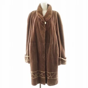 Saga Mink Silver Tag Long Fur Coat Brown Real Mink Women’s Outerwear Pre-Owned - Picture 1 of 9