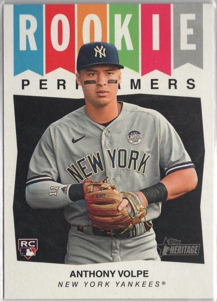 2023 Topps Heritage High Number Rookie Performers Anthony Volpe Insert Card #RP7 - Image 1 of 1