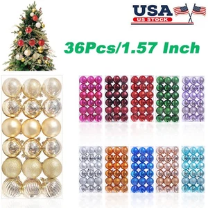 36 Pcs Christmas Ball Ornaments Shatterproof Decorations Set for Xmas Tree Balls - Picture 1 of 20