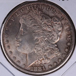 1881-S Morgan Silver Dollar, Mint State Uncirculated Coin., Toned. Store #DR0195 - Picture 1 of 2