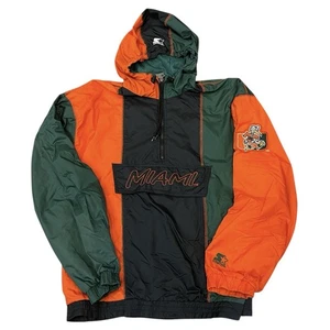 Vintage Miami Hurricanes Starter Pullover Windbreaker Jacke 90s NCAA Football - Bild 1 von 4