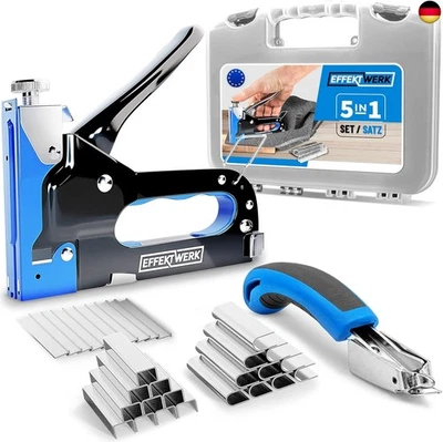 Handtacker Set - TÜV GS geprüft - Tacker für Holz Stoff Möbel Dachpappe - 1500 K - Bild 1 von 4