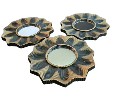  "Juego de 10"" espejos decoración arte pared plástico dorado negro ~ 3" Foto 1 de 3