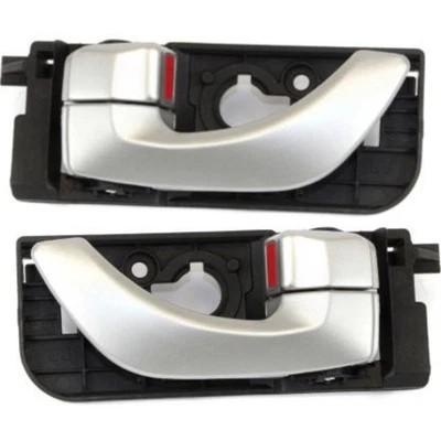 Interior Door Handle For 2006-2007 Hyundai Sonata Set of 2 Rear Silver Plastic - Image 1 of 4