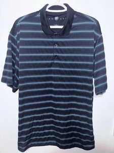 Vintage Nike Herren Golf Poloshirt Blau Streifen Large Kurzarm Seite Swoosh VINTAGE - Bild 1 von 3