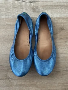 Tieks maßgefertigtes Unikat blau leuchtend Glitzer Strass Glitzer 9 Ballerinas - Bild 1 von 10