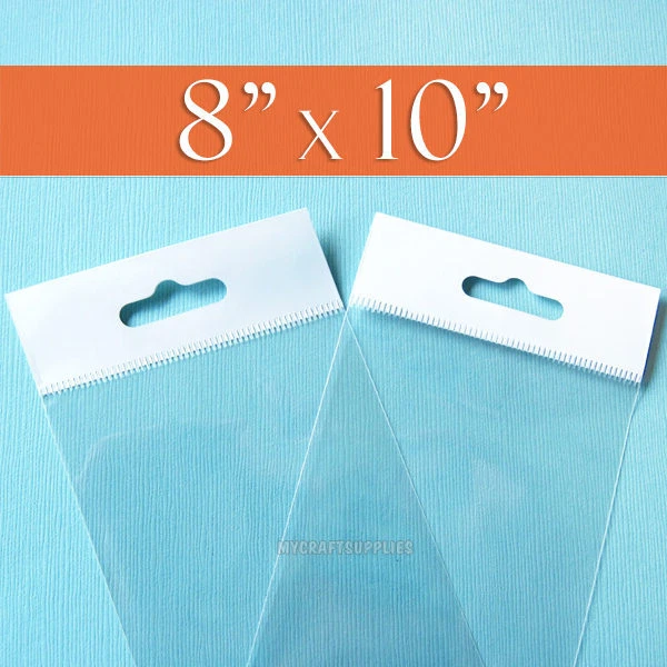 100 bolsas transparentes para violonchelo: 8" x 10" tapa colgante, OPP resellable policelofán, 8x10  Foto 1 de 1