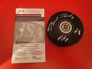 Brad Park Signed Boston Bruins Puck W/ HOF 88 + NHL TOP 100 JSA WB729604 - Picture 1 of 2