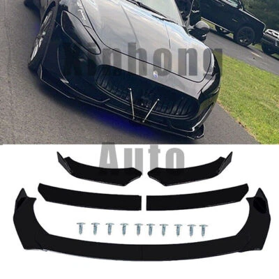 For Maserati grandtursimo Front Bumper Lower Lip Splitter Spoiler Body  Black - Image 1 of 4